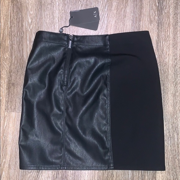 Armani Exchange Faux Leather Panel Skirt - Picture 4 of 5